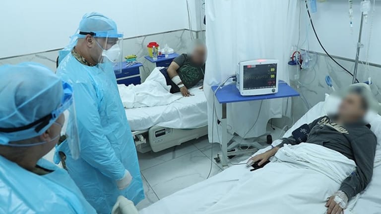 قائد الجيش تفقد مرضى الوباء في المستشفى العسكري