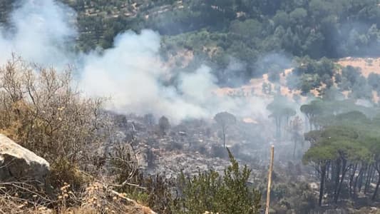 Photo: Bisri fire has been renewed and has extended to the forests of Bater, Amatour and Haret Jandal