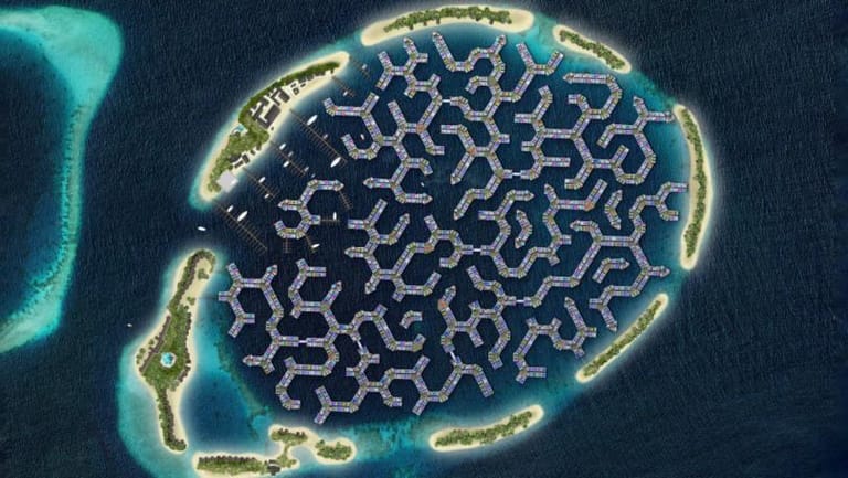 A Floating City in the Maldives Begins to Take Shape