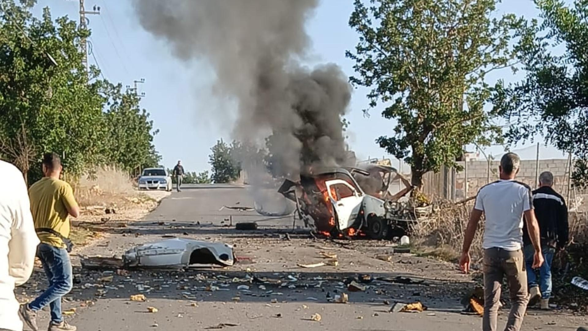 بالصّور: استهداف سيّارة