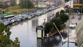 Watch: Rain Floods the Highway