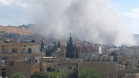 Photo: An airstrike targeted Baalbek