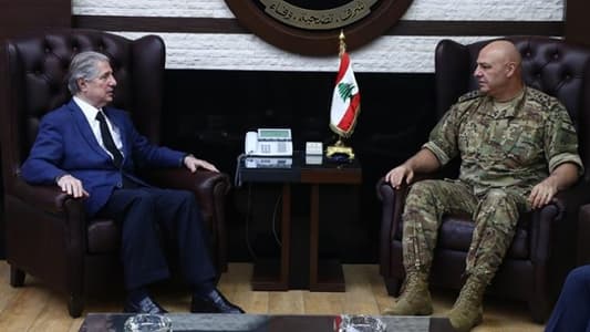 Army Commander meets Amin Gemayel, Minister of Industry, US and Australian Ambassadors