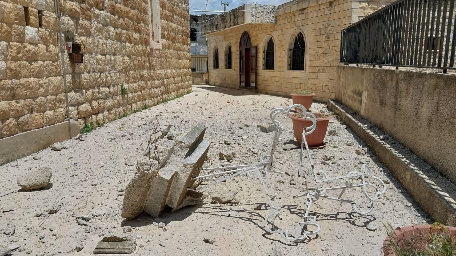 Photos: Rockets Fired From Lebanon Hit Church and School
