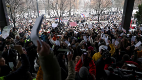 Serbian students march in Belgrade