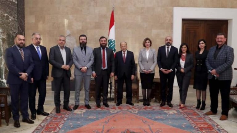 President Aoun discusses with Iraqi Babylon Movement situation of Iraqi Christians