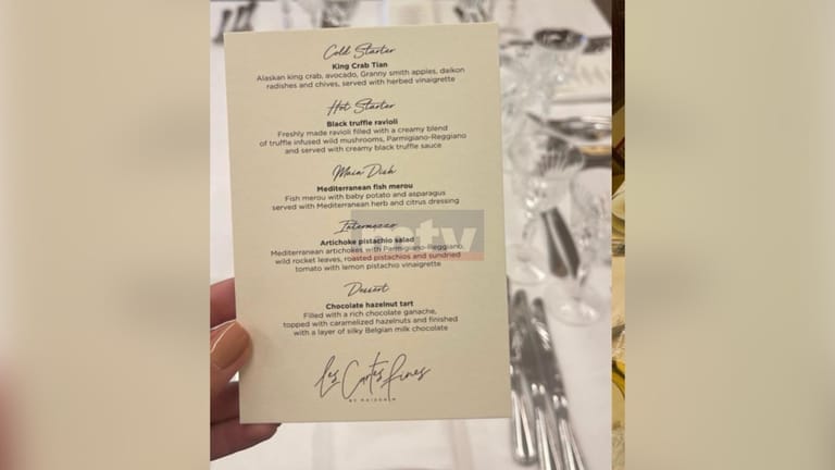 Photo: The Pope’s Lunch Menu