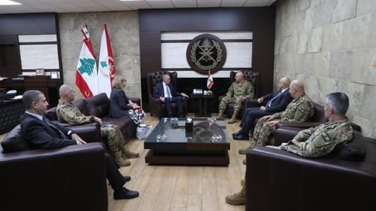 Army Commander broaches Lebanese Army affairs with EU Ambassador