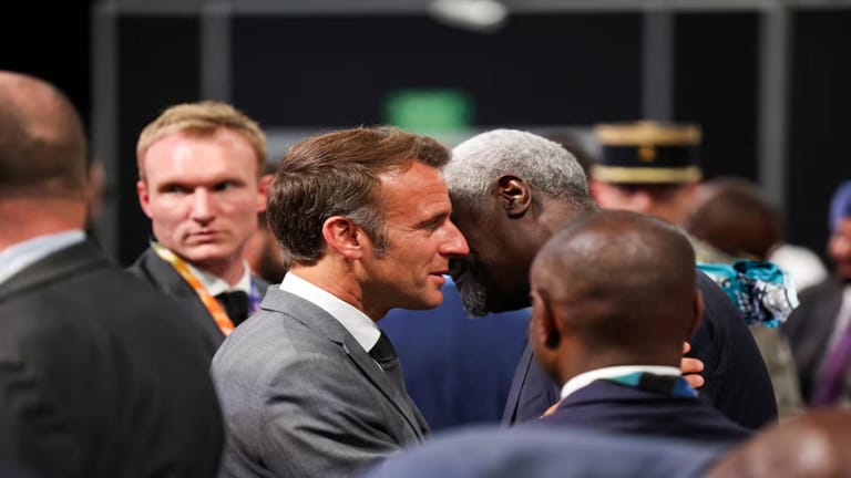 Macron calls tariffs imposed by powerful countries a form of 'blackmail'