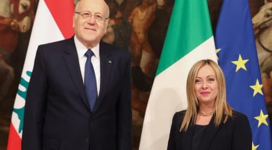 Official talks between Mikati and Italian Prime Minister Giorgia Meloni started at the Italian government headquarters in Rome