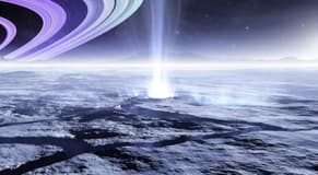 Massive Water Plume Erupting from Saturn’s Moon Enceladus