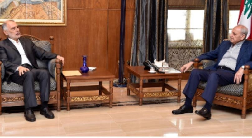 Berri broaches general situation with Bahia Hariri, former minister Fneish