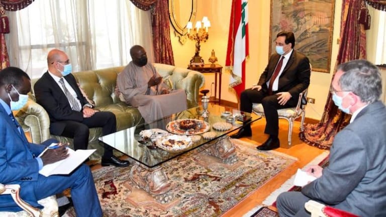 دياب استقبل سفير السنغال مودعاً