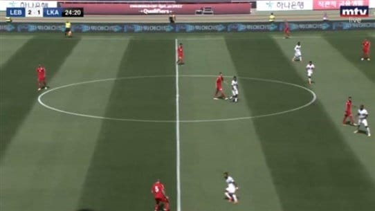 Lebanon is so far winning against Sri Lanka in the double qualifiers for the Asian Cup and World Cup