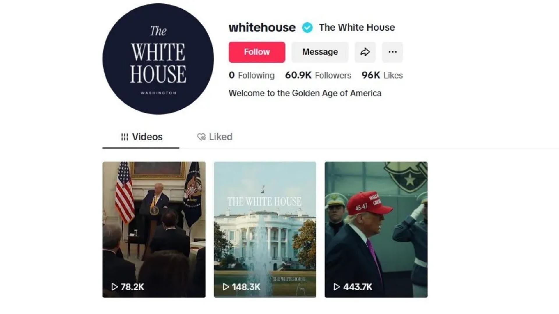 حسابٌ رسميّ للبيت الأبيض على "تيك توك"