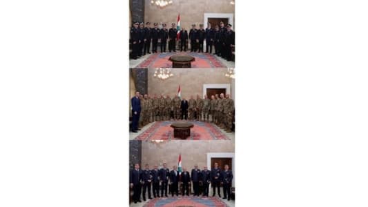 Heads of security, military apparatuses visit President Aoun, offer him well-wishes marking holidays