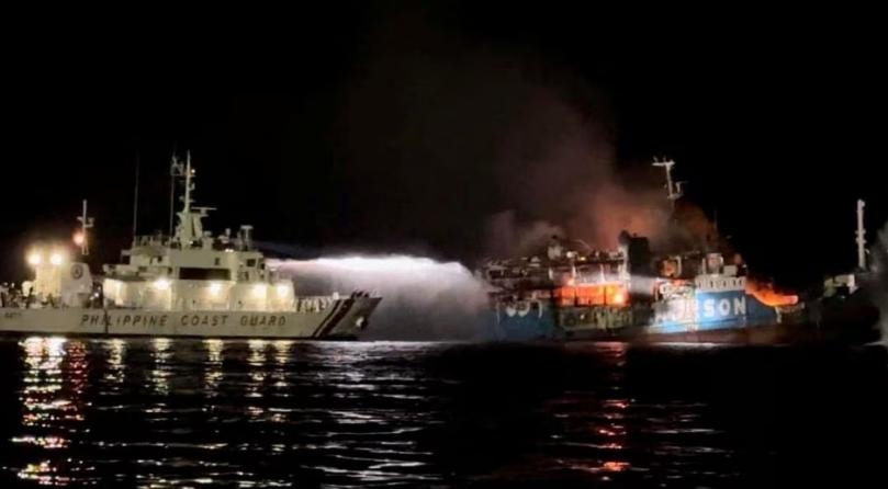 Fire on passenger ferry in Philippines kills 10