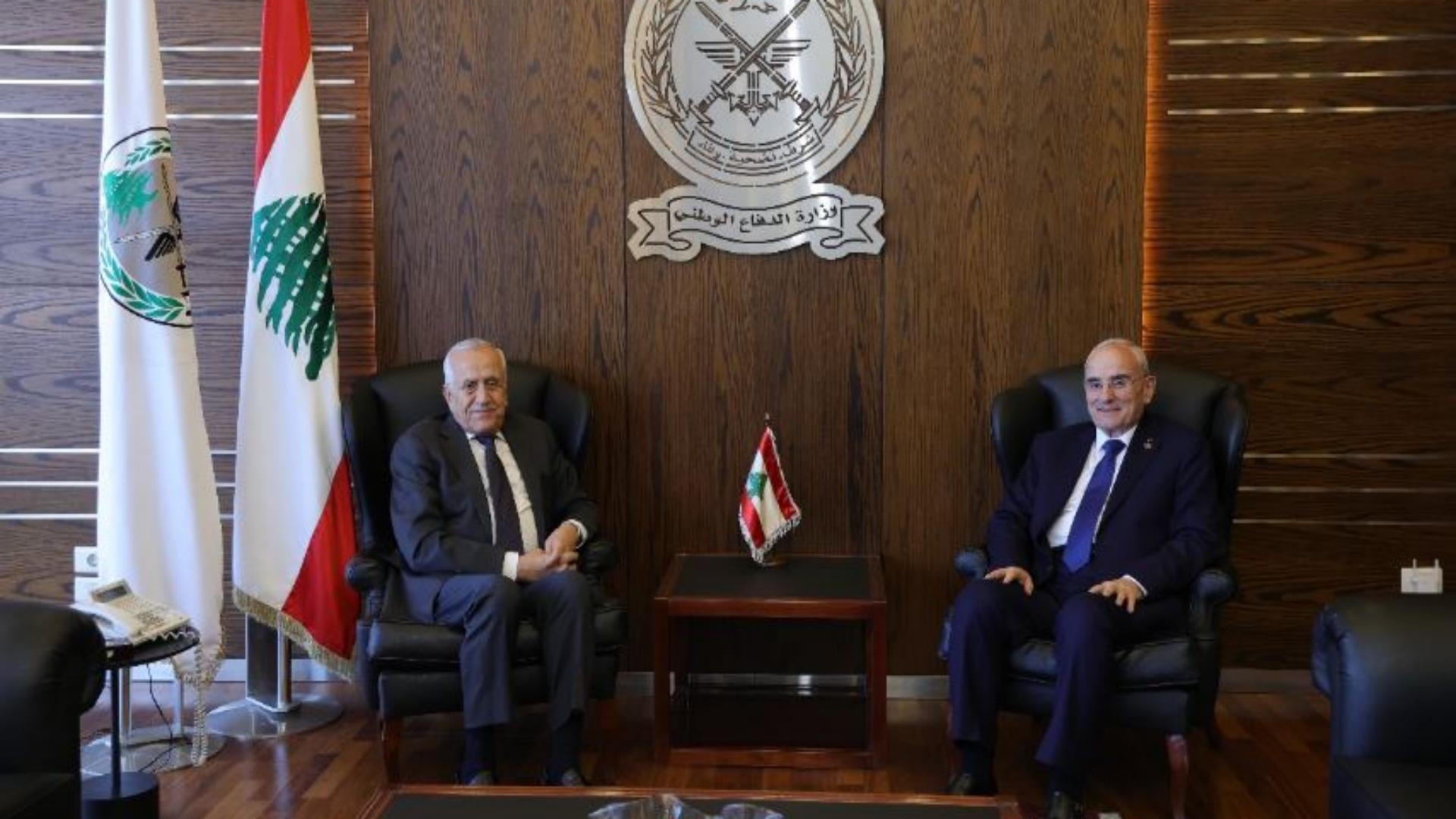 Defense Minister broaches situation with former president Sleiman, meets UNTSO Chief
