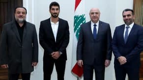 President Joseph Aoun receives Lebanese tennis champion Hadi Habib