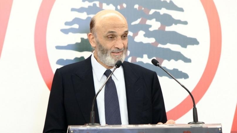 Head of the Lebanese Forces party Samir Geagea has arrived in the Mar Saba neighborhood in Bcharri to celebrate the victory