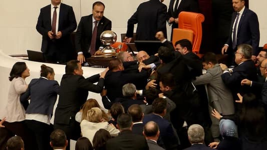 Turkish MPs brawl during debate