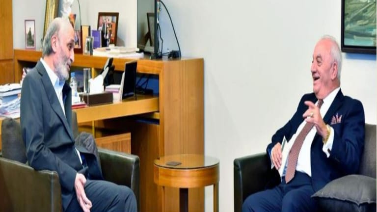 Geagea meets former Engineers Syndicate Head