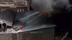 بالفيديو: حريق في منطقة تجاريّة في طهران