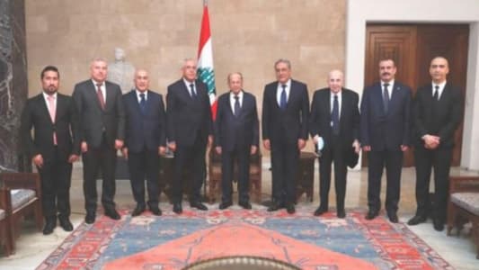 President Aoun meets delegation representing Council of Arab Justice Ministers