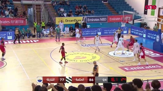 فوز الحكمة على الشارقة الإماراتي بنتيجة 86-79 ضمن الدور الأول من بطولة دبي الدولية لكرة السلة