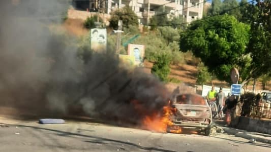 NNA: Two civilians were injured in the Israeli airstrike that targeted a vehicle in the town of Kounine