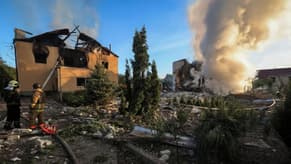 Russian missile strike sets houses ablaze in Ukraine
