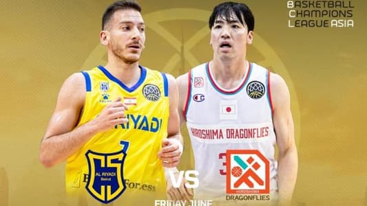 Stay tuned for the match between Lebanese Al Riyadi and Japanese Hiroshima Dragonflies in the semi-finals of the Asia Basketball Champions League, at 5:30 pm live on MTV