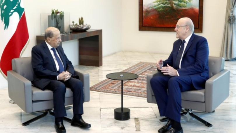 President Aoun meets PM Mikati, Defense Minister and ambassador Ziadeh
