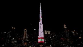 Watch: Burj Khalifa illuminated with the Lebanese flag