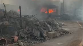 بالفيديو: حريق الغارة