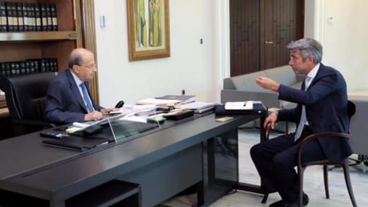 President Aoun was briefed by Energy Minister Walid Fayad on the results of his talks in Cairo and Amman to bring electrical energy to Lebanon via Jordan and Syria