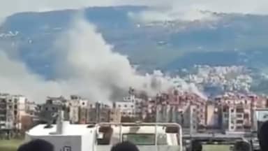 بالفيديو: الغارات من مدرج مطار بيروت