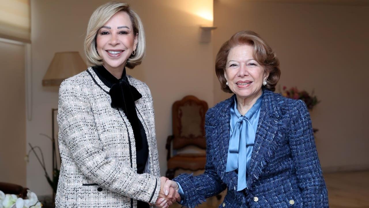 First Lady Aoun welcomes guests for congratulatory visits