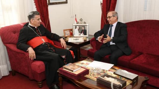 NNA: Maronite Patriarch Bechara Rahi has met with Minister of Youth and Sports George Kallas