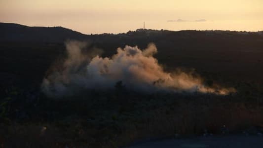 NNA: The Israeli enemy bombarded with phosphorus shells the olive groves adjacent to Kafrkila