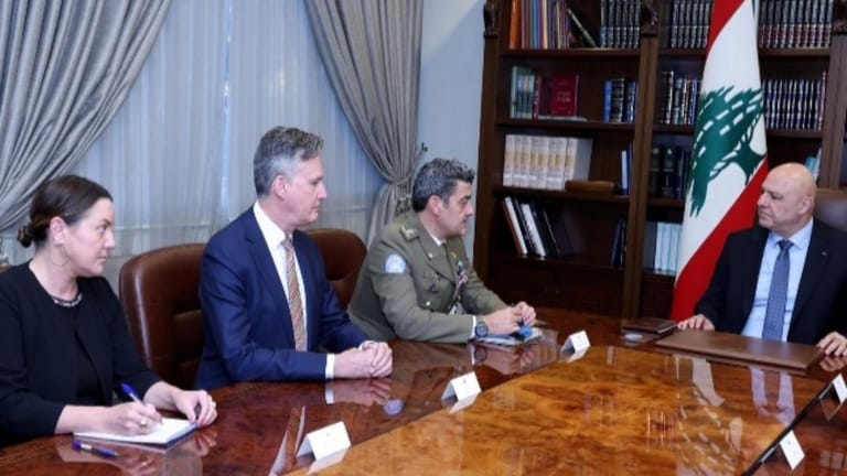 Aoun meets UNIFIL Commander, UN's Plasschaert