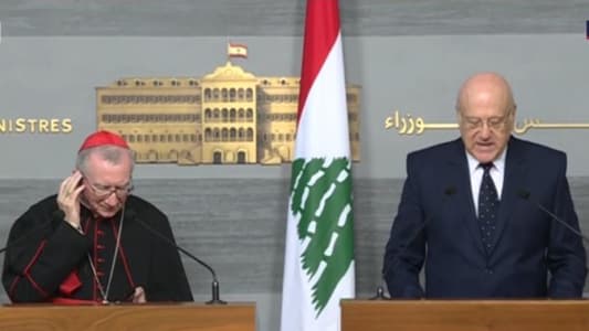 Caretaker Prime Minister Najib Mikati, after meeting Parolin: I was pleased with what I heard about His Holiness the Pope's daily follow-up on Lebanon's affairs