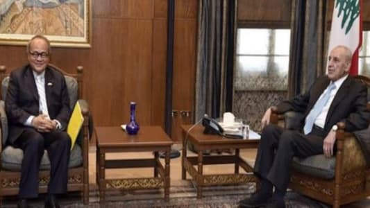 Berri discusses with European Parliamentary delegation, meets Indonesian Ambassador