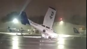 Watch: Winds Destroy Plane