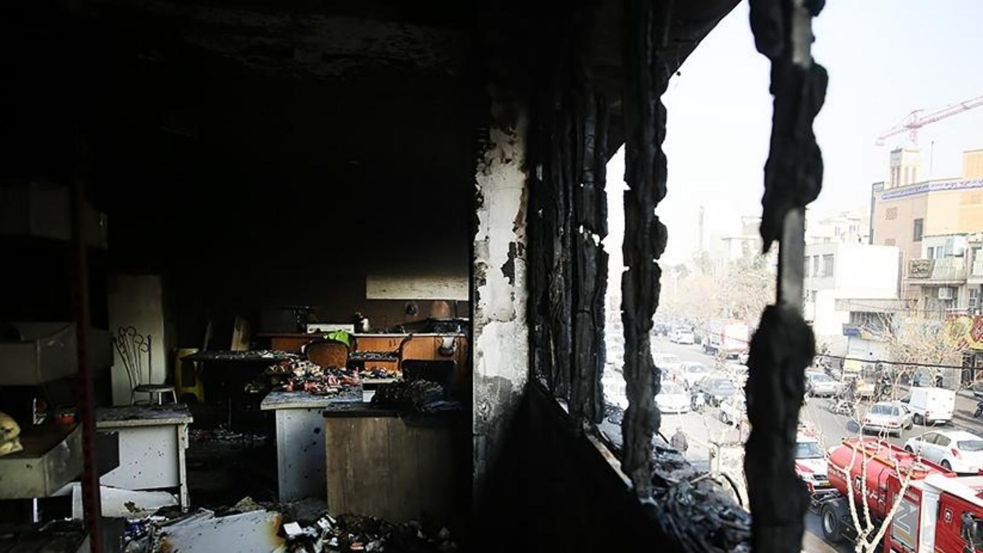 Photos: Iranian TV Building Reduced to Ashes