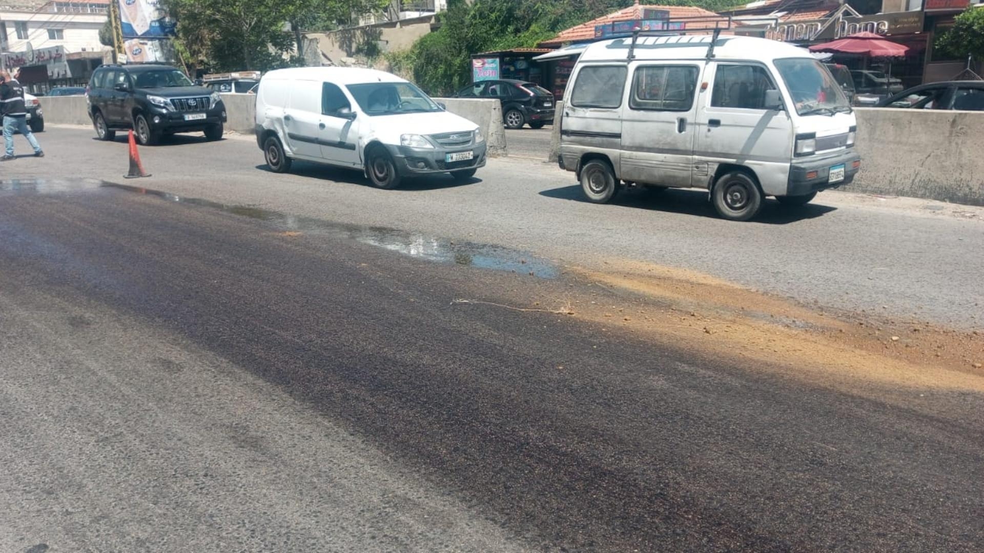 Photos: Diesel Spill Leads to Horrific Traffic Accident