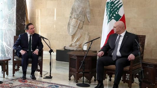 President Joseph Aoun received José Manuel Albares Bueno, the Minister of Foreign Affairs, European Union, and Cooperation of Spain