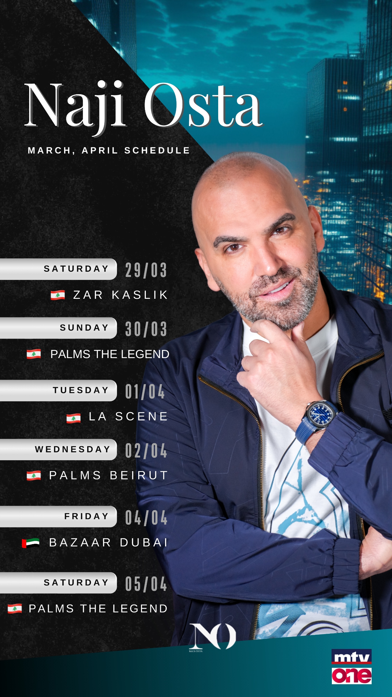 جدول حفلات مزدحم لناجي الأسطا بين بيروت ودبي ابتداءً من هذا الأسبوع