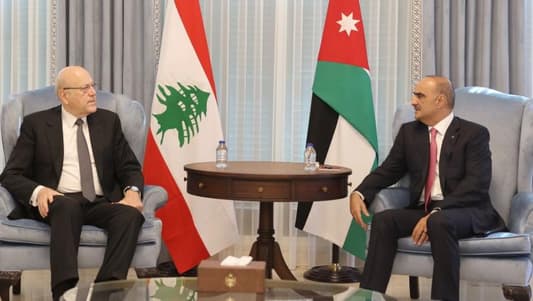 Jordan PM stresses to Mikati strong rejection of Israeli aggression against Lebanon