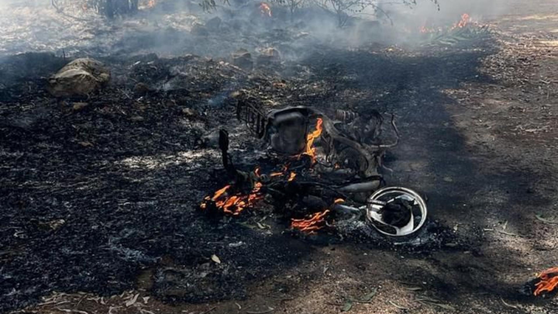 Photo: A drone strike targeted a motorcycle in Deir Seryan